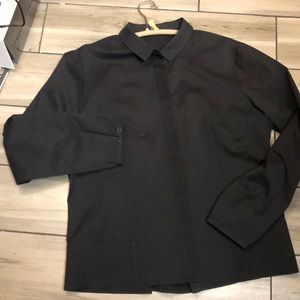 Ellie Tahari polished cotton blouse .Black size L